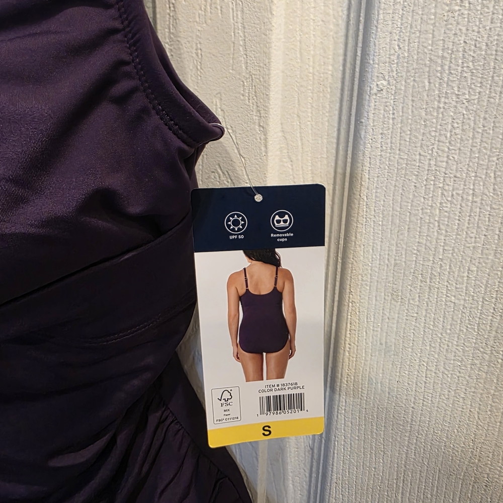 Lands' End Deep Purple Swimsuit - Picture 4 of 8